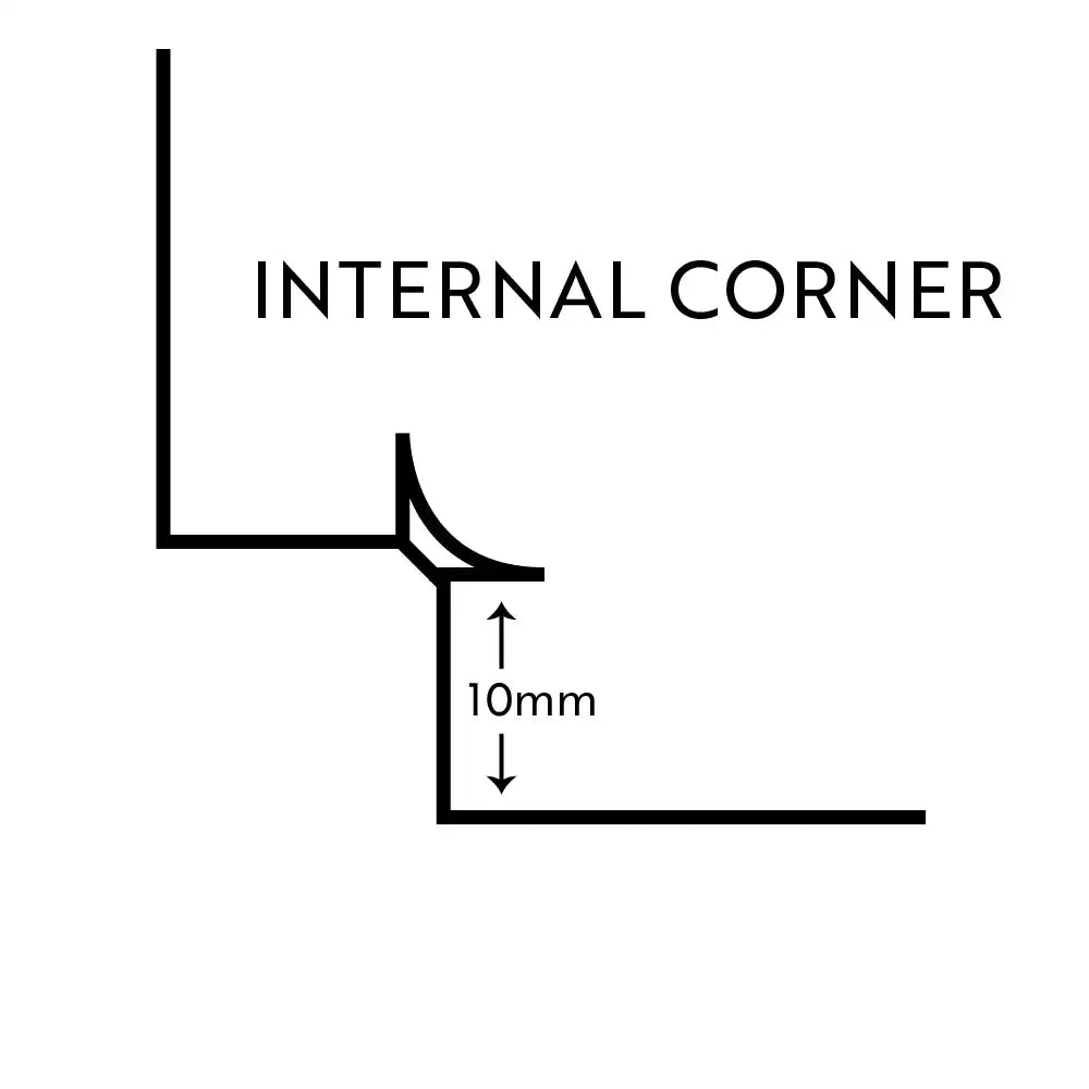 Internal Corner Grey PVC Trim for 10mm Panels – Wall Panel Trims